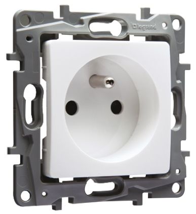 Prise de courant 2p+t Legrand Niloé - 16 a - bornes auto - pur