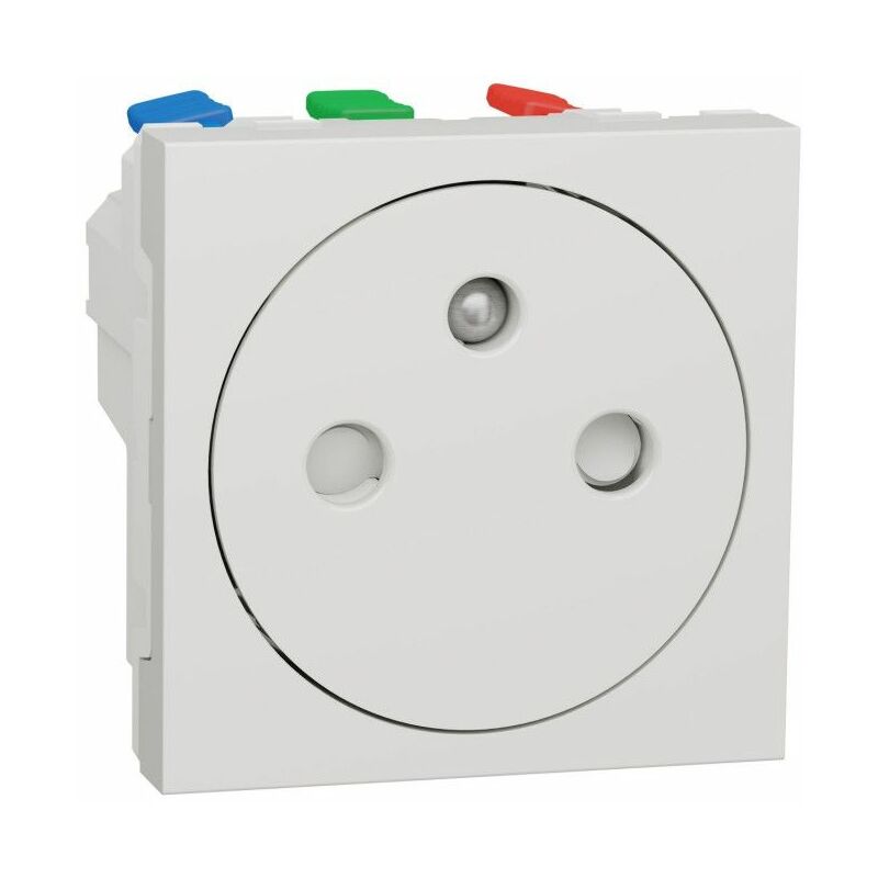 Schneider Electric White 1 Gang Power Socket, 2 Poles, 16A, French 2P, Indoor Use