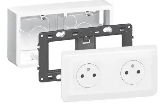 Mosaic Cadre saillie double blanc 